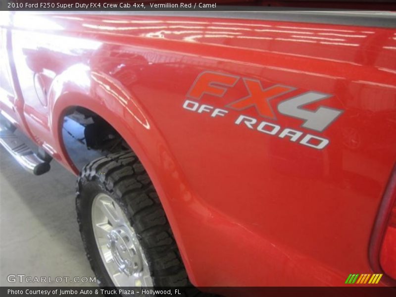 Vermillion Red / Camel 2010 Ford F250 Super Duty FX4 Crew Cab 4x4