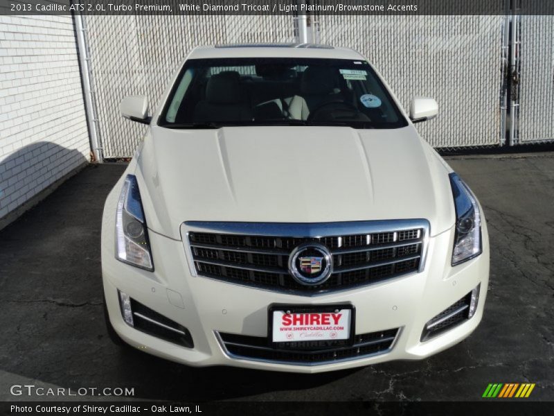 White Diamond Tricoat / Light Platinum/Brownstone Accents 2013 Cadillac ATS 2.0L Turbo Premium
