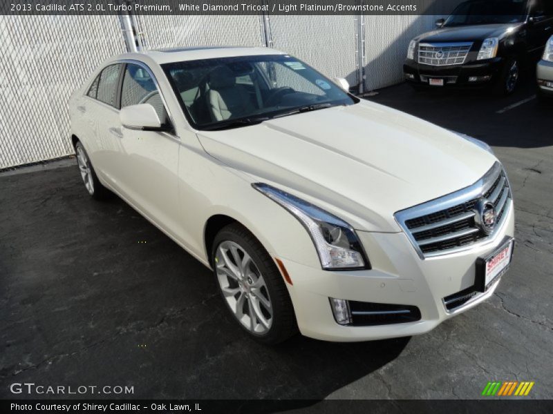 White Diamond Tricoat / Light Platinum/Brownstone Accents 2013 Cadillac ATS 2.0L Turbo Premium
