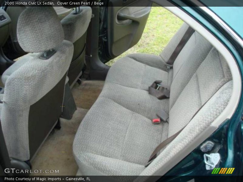 Clover Green Pearl / Beige 2000 Honda Civic LX Sedan
