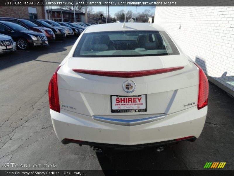 White Diamond Tricoat / Light Platinum/Brownstone Accents 2013 Cadillac ATS 2.0L Turbo Premium