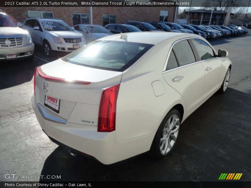 White Diamond Tricoat / Light Platinum/Brownstone Accents 2013 Cadillac ATS 2.0L Turbo Premium
