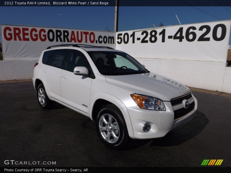 Blizzard White Pearl / Sand Beige 2012 Toyota RAV4 Limited