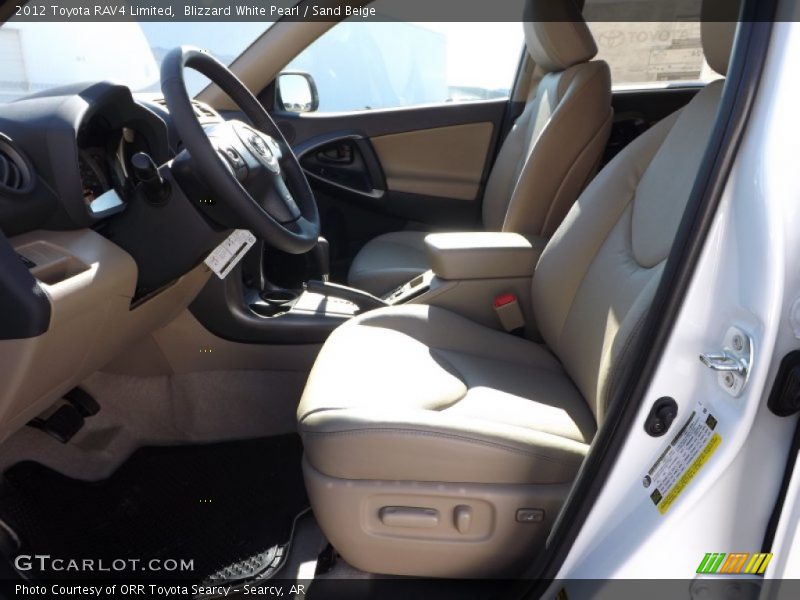 Blizzard White Pearl / Sand Beige 2012 Toyota RAV4 Limited