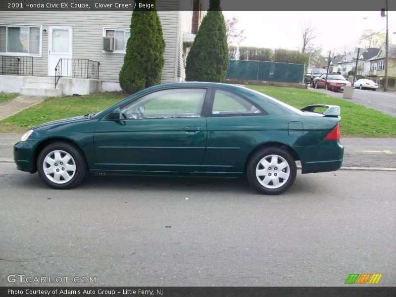 Clover Green / Beige 2001 Honda Civic EX Coupe