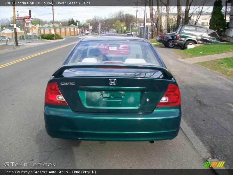 Clover Green / Beige 2001 Honda Civic EX Coupe