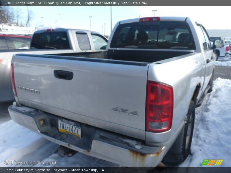Bright Silver Metallic / Dark Slate Gray 2002 Dodge Ram 1500 Sport Quad Cab 4x4