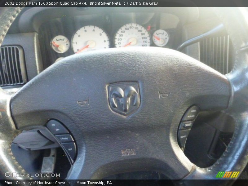 Bright Silver Metallic / Dark Slate Gray 2002 Dodge Ram 1500 Sport Quad Cab 4x4