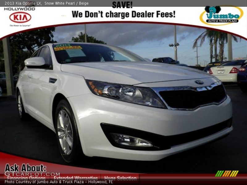 Snow White Pearl / Beige 2013 Kia Optima LX