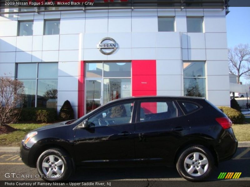 Wicked Black / Gray 2009 Nissan Rogue S AWD