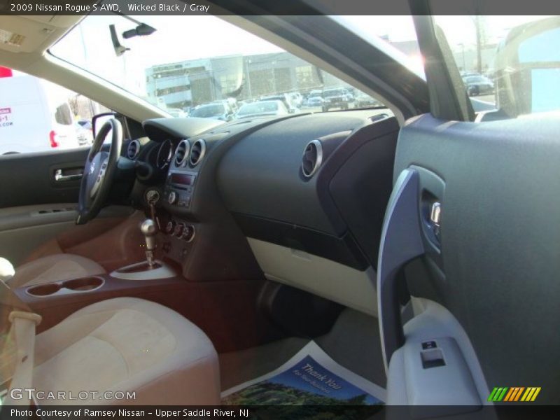 Wicked Black / Gray 2009 Nissan Rogue S AWD
