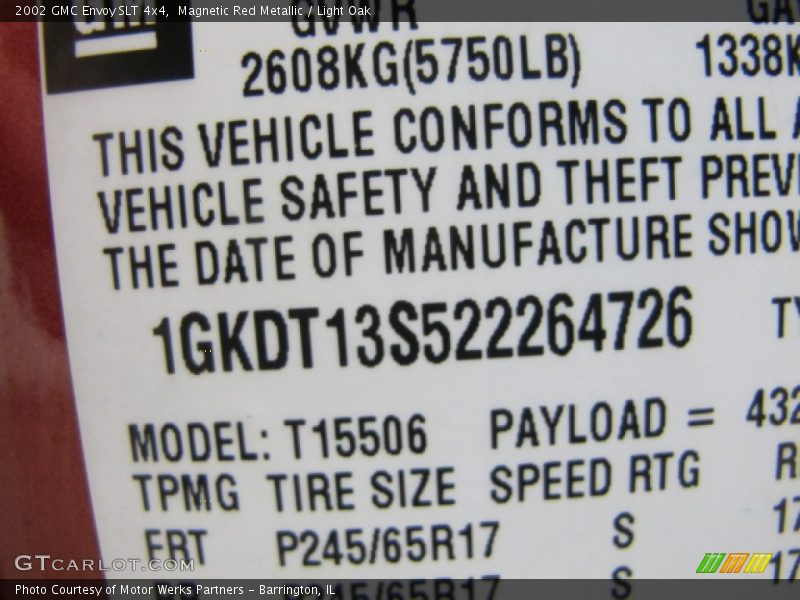 Magnetic Red Metallic / Light Oak 2002 GMC Envoy SLT 4x4