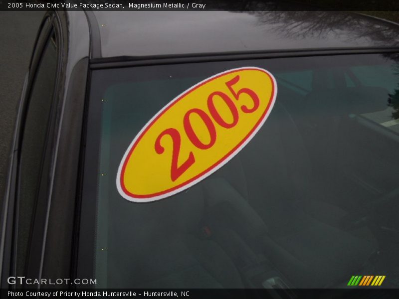 Magnesium Metallic / Gray 2005 Honda Civic Value Package Sedan