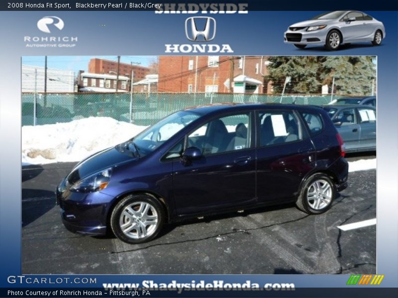 Blackberry Pearl / Black/Grey 2008 Honda Fit Sport