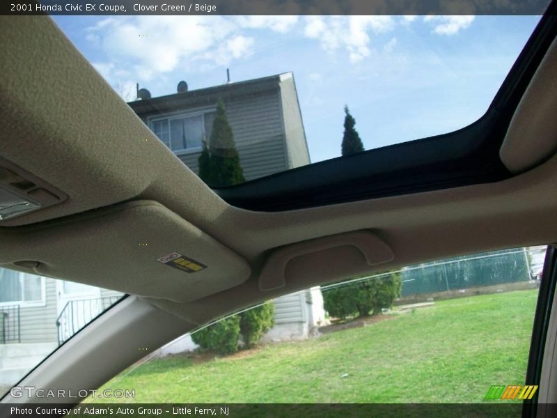 Clover Green / Beige 2001 Honda Civic EX Coupe