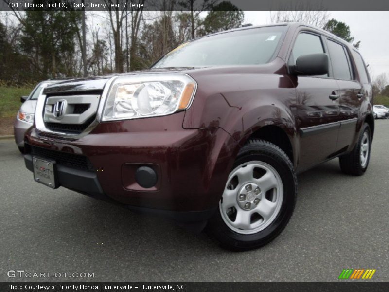 Dark Cherry Pearl / Beige 2011 Honda Pilot LX