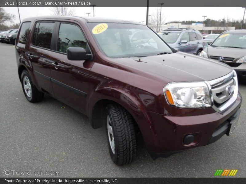 Dark Cherry Pearl / Beige 2011 Honda Pilot LX