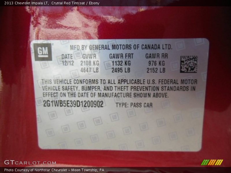 Crystal Red Tintcoat / Ebony 2013 Chevrolet Impala LT