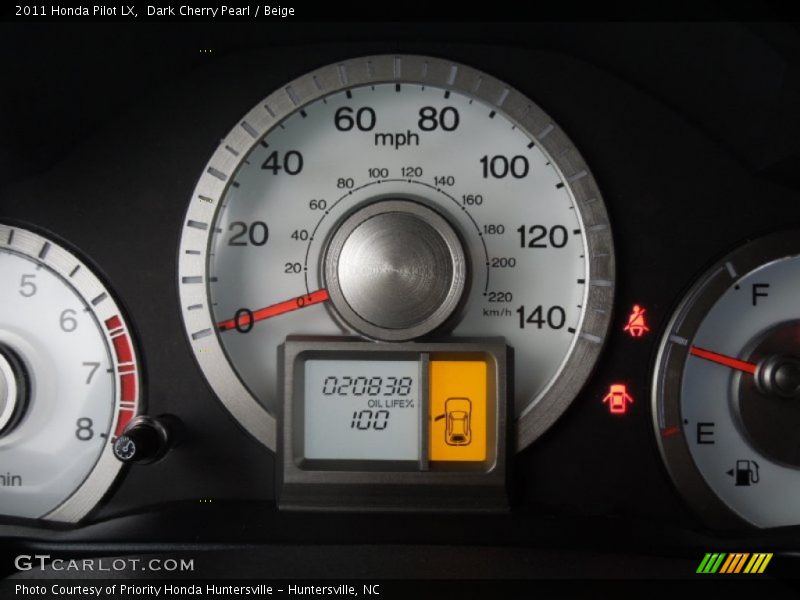 Dark Cherry Pearl / Beige 2011 Honda Pilot LX
