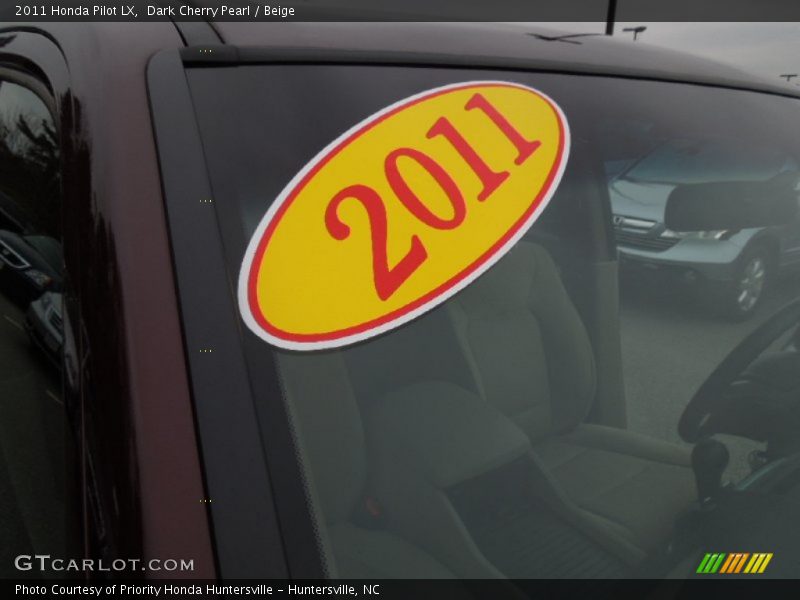 Dark Cherry Pearl / Beige 2011 Honda Pilot LX
