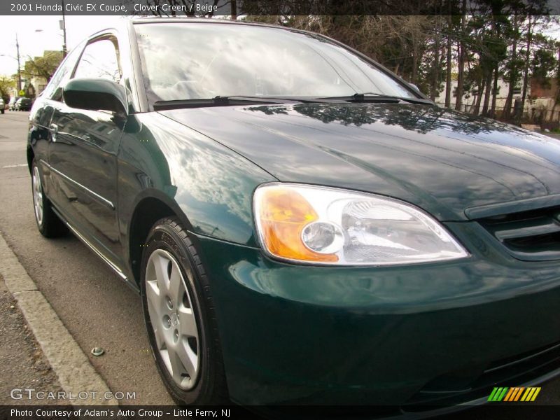 Clover Green / Beige 2001 Honda Civic EX Coupe