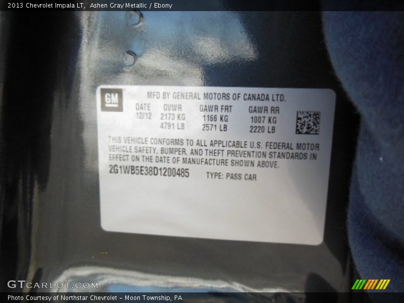 Ashen Gray Metallic / Ebony 2013 Chevrolet Impala LT