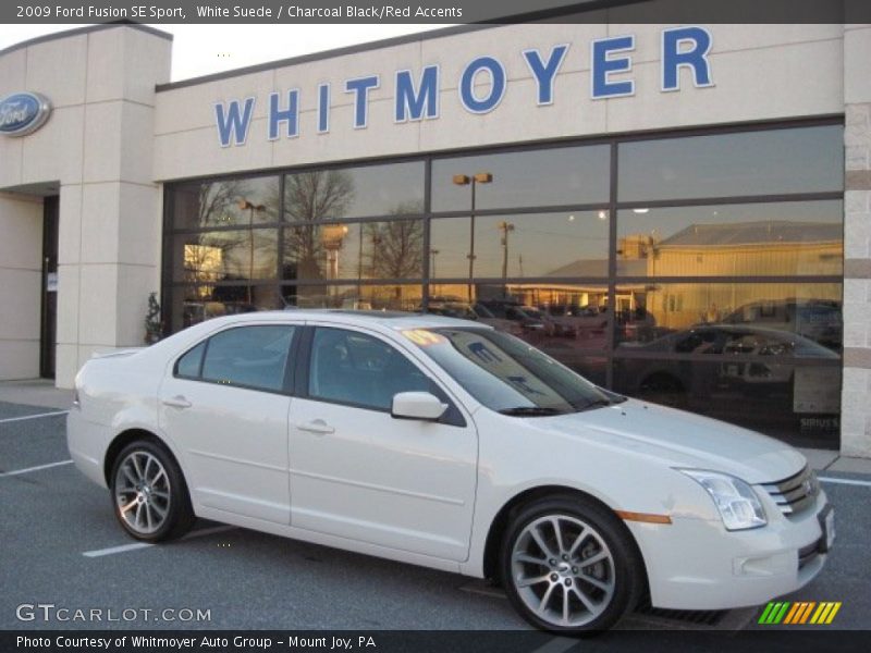 White Suede / Charcoal Black/Red Accents 2009 Ford Fusion SE Sport