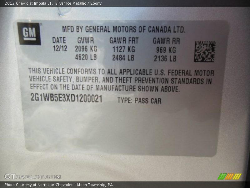 Silver Ice Metallic / Ebony 2013 Chevrolet Impala LT