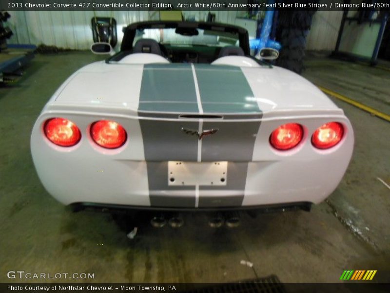 Arctic White/60th Anniversary Pearl Silver Blue Stripes / Diamond Blue/60th Anniversary Design Package 2013 Chevrolet Corvette 427 Convertible Collector Edition