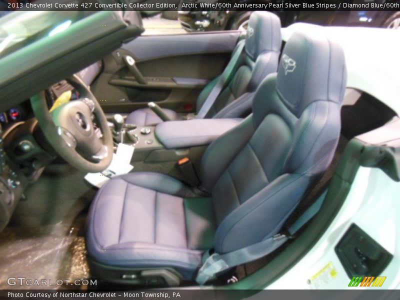 Arctic White/60th Anniversary Pearl Silver Blue Stripes / Diamond Blue/60th Anniversary Design Package 2013 Chevrolet Corvette 427 Convertible Collector Edition