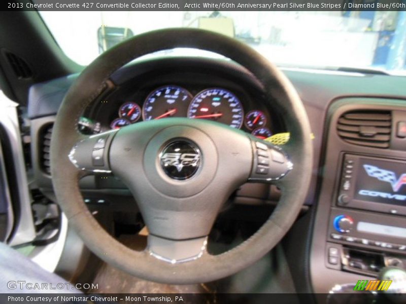 Arctic White/60th Anniversary Pearl Silver Blue Stripes / Diamond Blue/60th Anniversary Design Package 2013 Chevrolet Corvette 427 Convertible Collector Edition