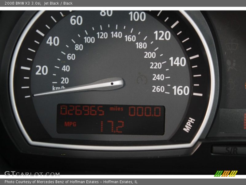 Jet Black / Black 2008 BMW X3 3.0si
