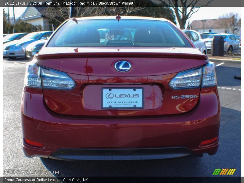 Matador Red Mica / Black/Brown Walnut 2012 Lexus HS 250h Premium