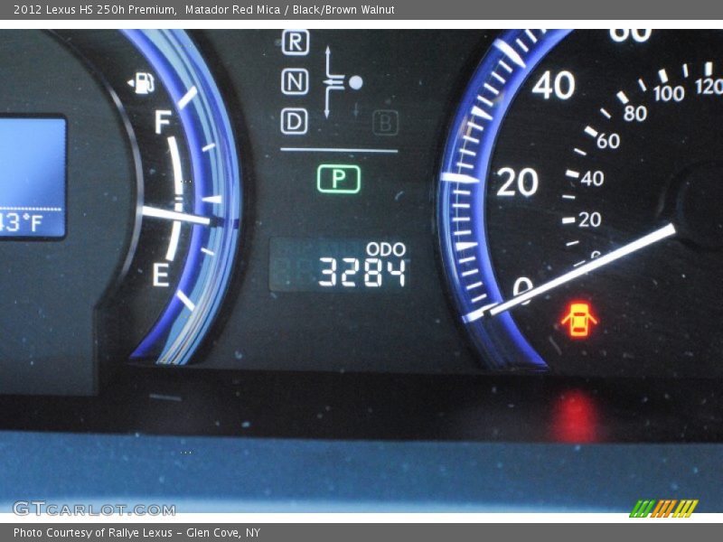 Matador Red Mica / Black/Brown Walnut 2012 Lexus HS 250h Premium
