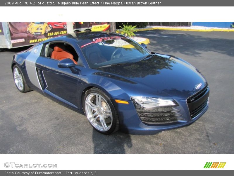 Mugello Blue Pearl Effect / Fine Nappa Tuscan Brown Leather 2009 Audi R8 4.2 FSI quattro