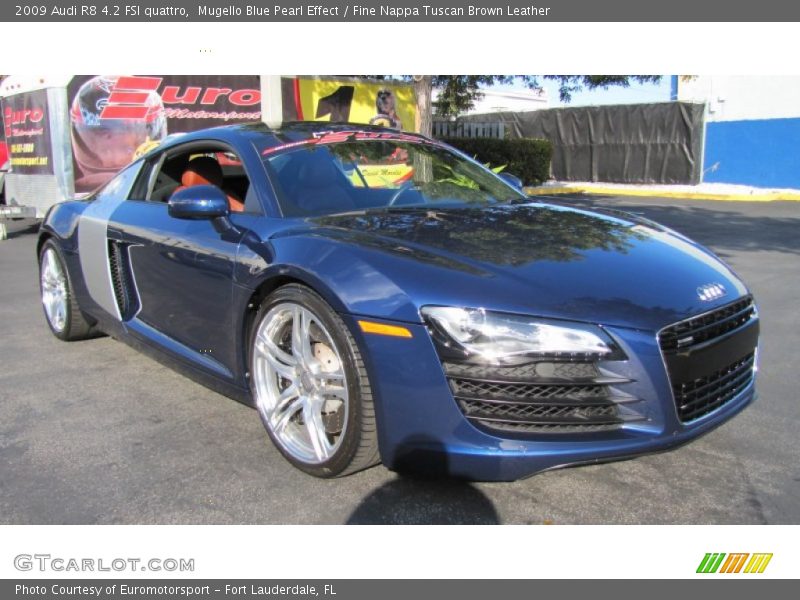 Mugello Blue Pearl Effect / Fine Nappa Tuscan Brown Leather 2009 Audi R8 4.2 FSI quattro