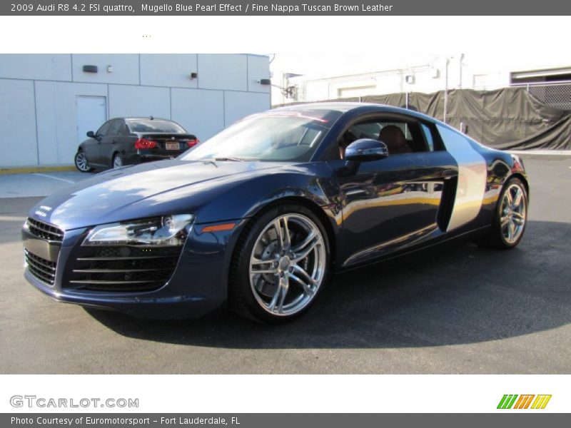 Mugello Blue Pearl Effect / Fine Nappa Tuscan Brown Leather 2009 Audi R8 4.2 FSI quattro