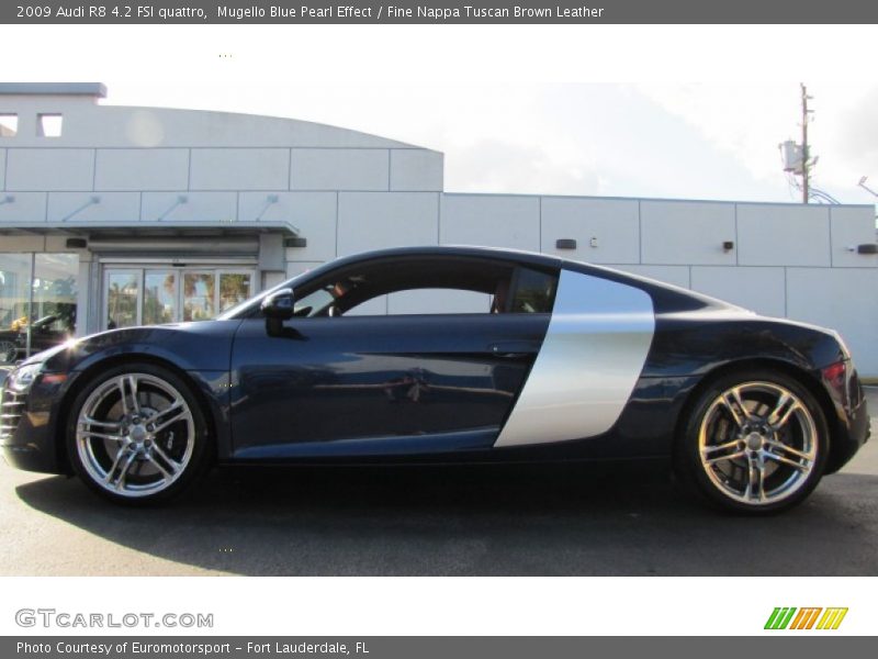 Mugello Blue Pearl Effect / Fine Nappa Tuscan Brown Leather 2009 Audi R8 4.2 FSI quattro