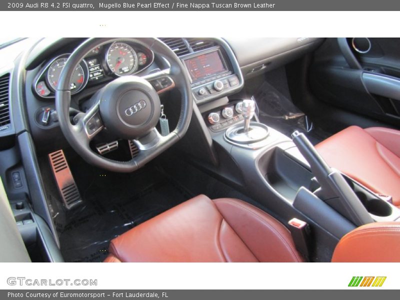 Mugello Blue Pearl Effect / Fine Nappa Tuscan Brown Leather 2009 Audi R8 4.2 FSI quattro
