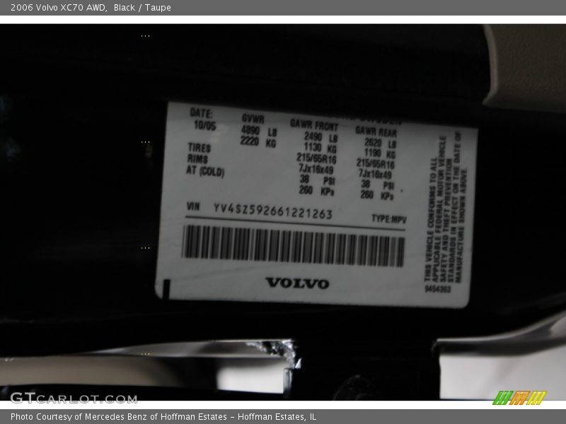 Black / Taupe 2006 Volvo XC70 AWD