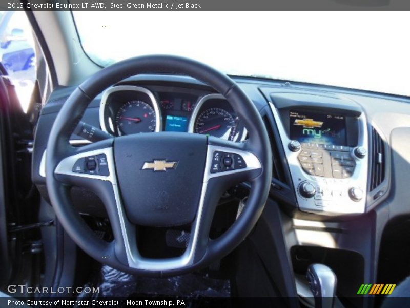 Steel Green Metallic / Jet Black 2013 Chevrolet Equinox LT AWD