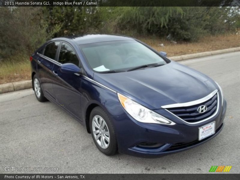 Indigo Blue Pearl / Camel 2011 Hyundai Sonata GLS