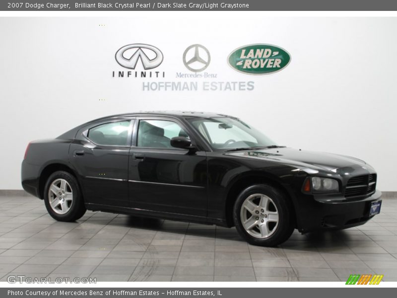 Brilliant Black Crystal Pearl / Dark Slate Gray/Light Graystone 2007 Dodge Charger