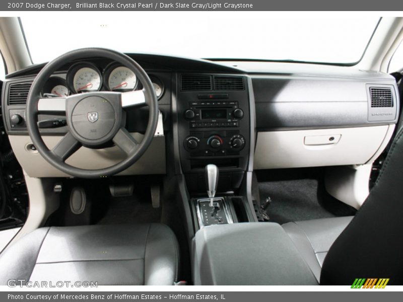 Brilliant Black Crystal Pearl / Dark Slate Gray/Light Graystone 2007 Dodge Charger