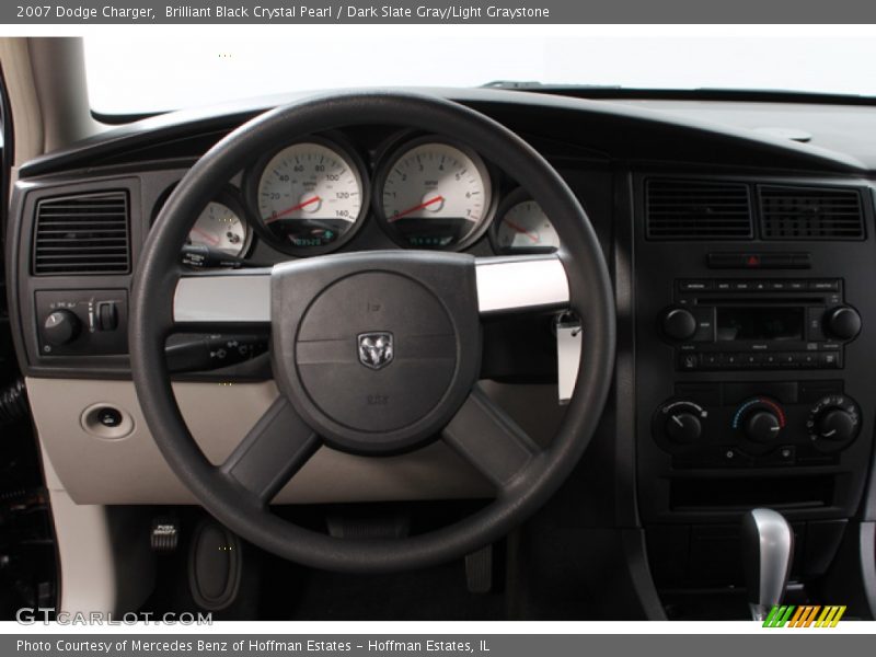 Brilliant Black Crystal Pearl / Dark Slate Gray/Light Graystone 2007 Dodge Charger