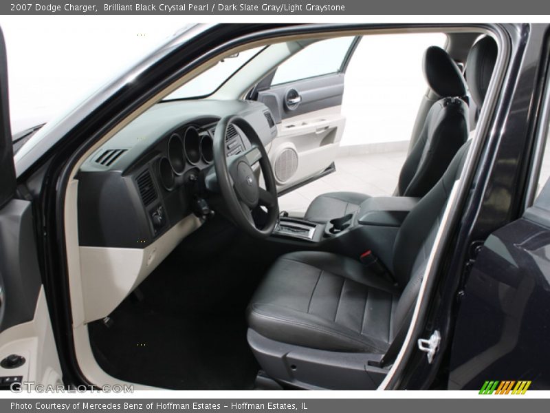 Brilliant Black Crystal Pearl / Dark Slate Gray/Light Graystone 2007 Dodge Charger