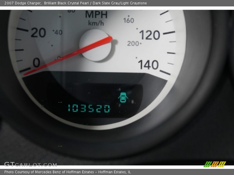 Brilliant Black Crystal Pearl / Dark Slate Gray/Light Graystone 2007 Dodge Charger