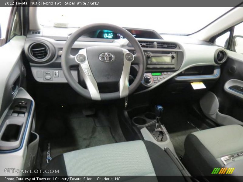 Super White / Gray 2012 Toyota Prius c Hybrid Two