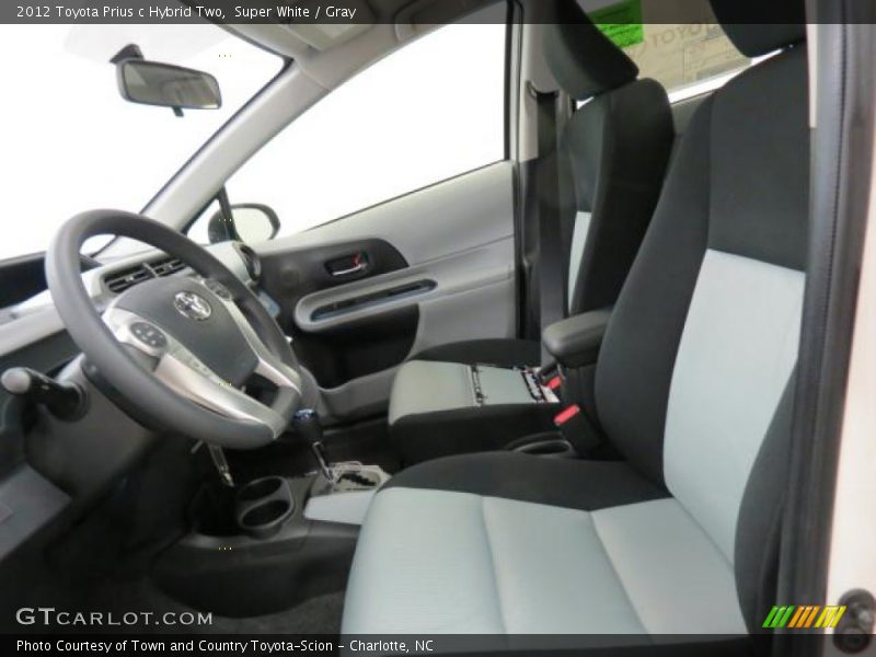 Super White / Gray 2012 Toyota Prius c Hybrid Two
