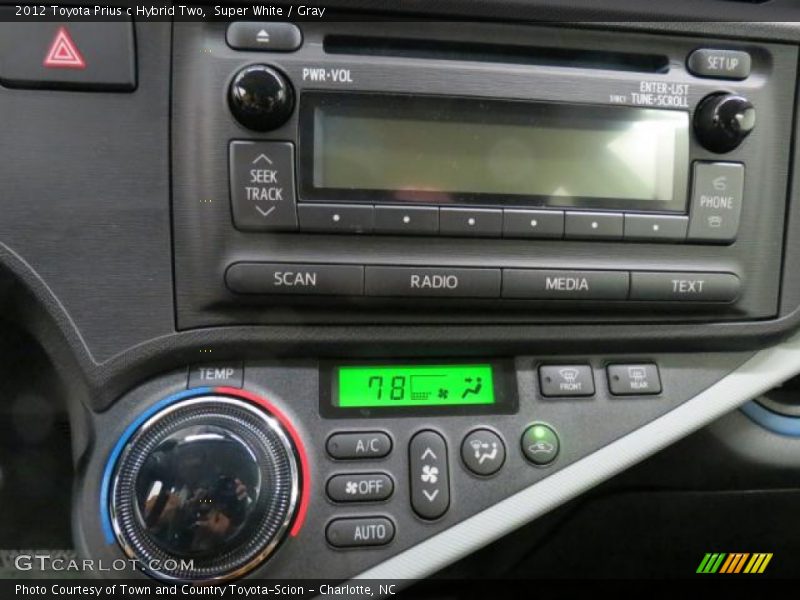 Super White / Gray 2012 Toyota Prius c Hybrid Two